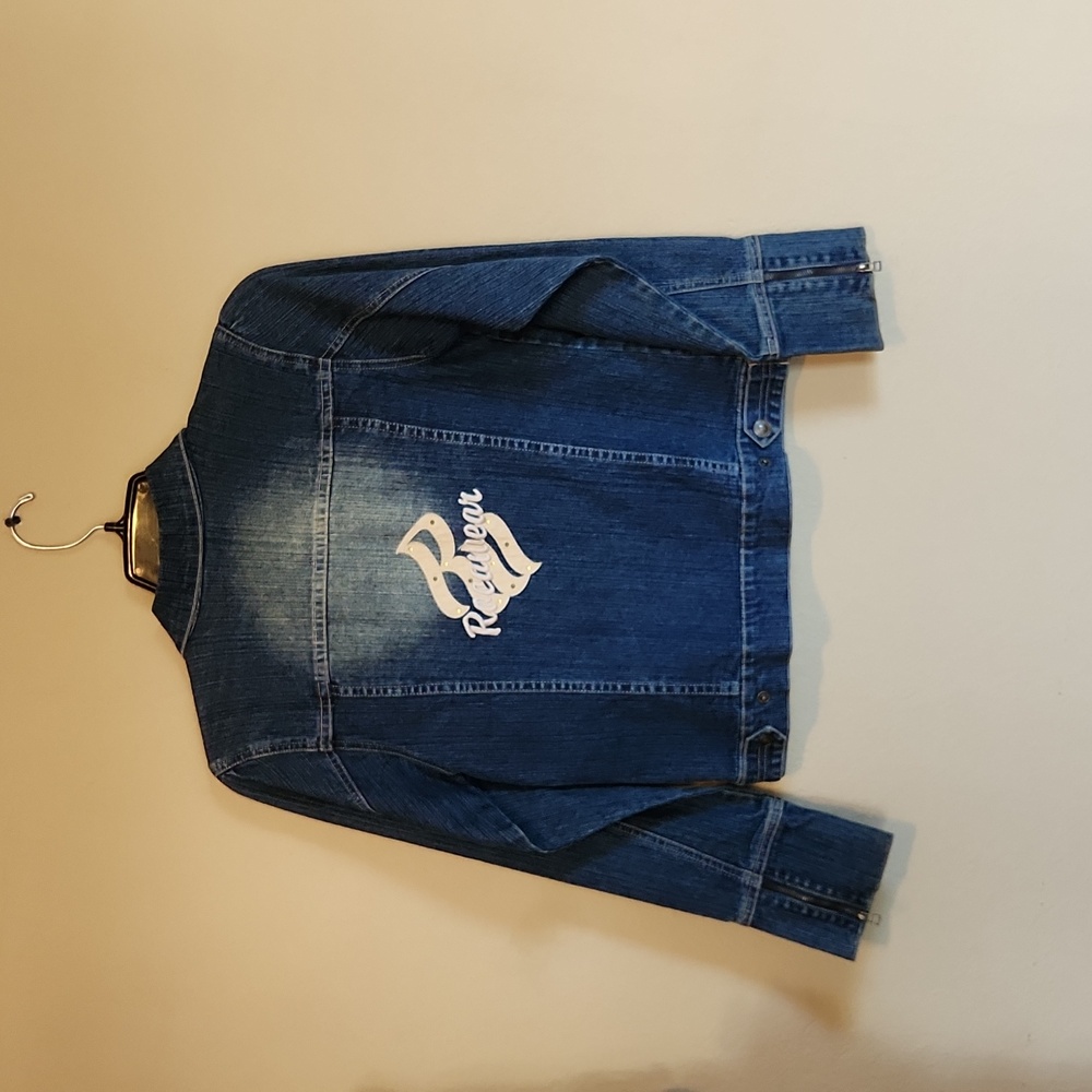 RocaWear denim jacket teen XL 16, adult small, jean jacket Y2K